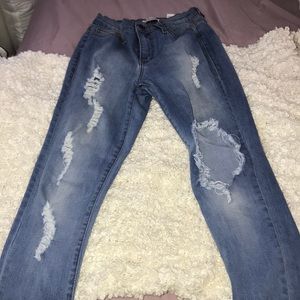 High waisted skinny jeans